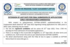 DRDO CEPTAM 10 Recruitment Apply online form 2022