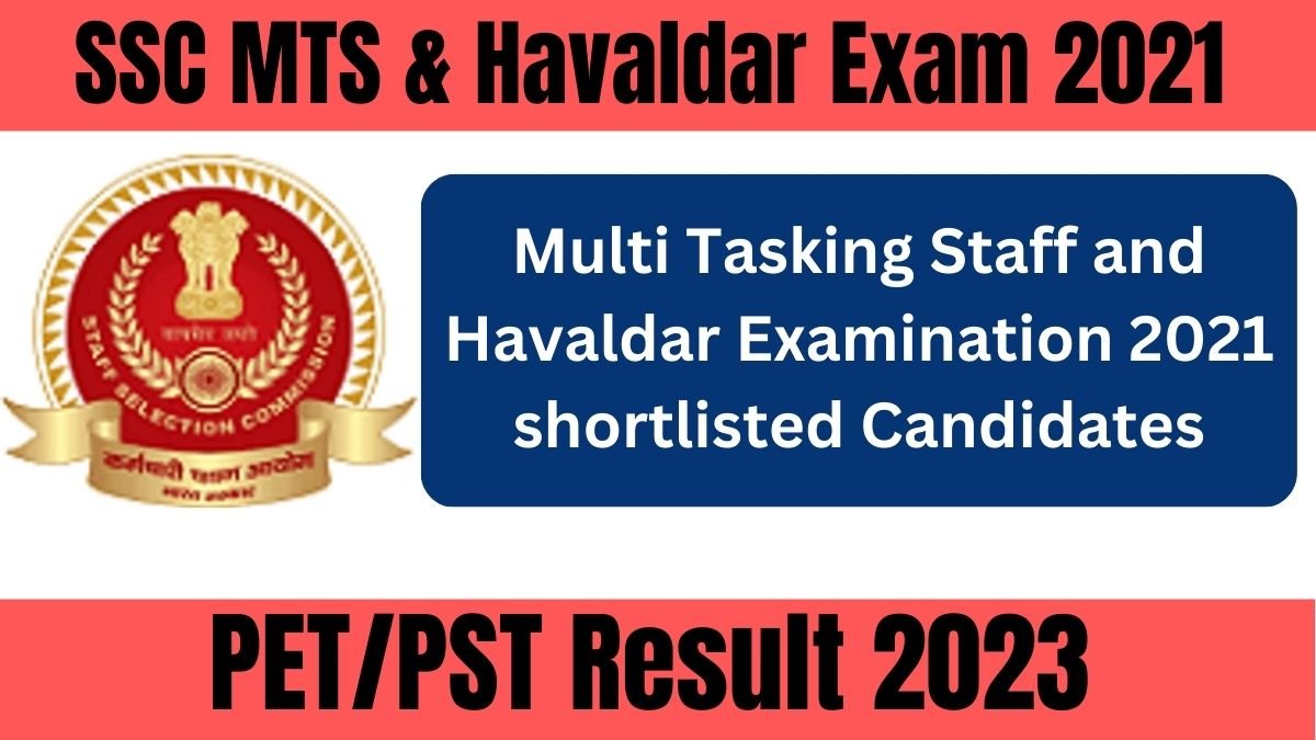 Multi Tasking Staff and Havaldar Examination 2021 shortlisted Candidates