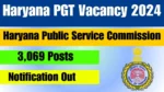 Haryana PGT Vacancy 2024
