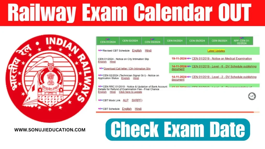 RRB Railway Exam Calendar 2024- ALP, तकनीशियन, NTPC की परीक्षा तिथि यहाँ से जाने 5 RRB Railway Exam Calendar 2024