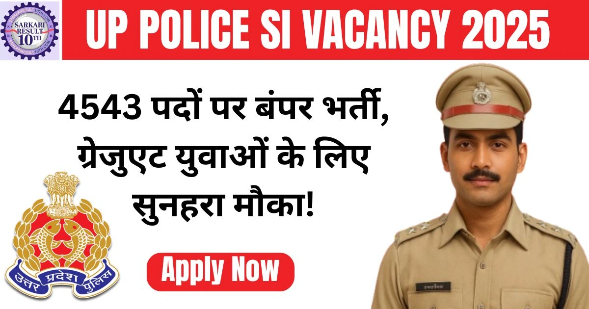 UP Police SI Vacancy 2025 Notification, Eligibility, Age Limit & Apply Online @uppolice.gov.in