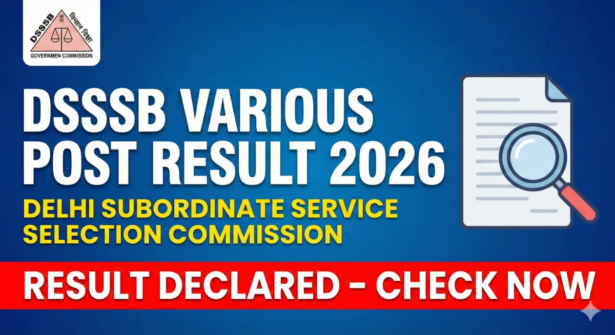 DSSSB Various Post Result 2026