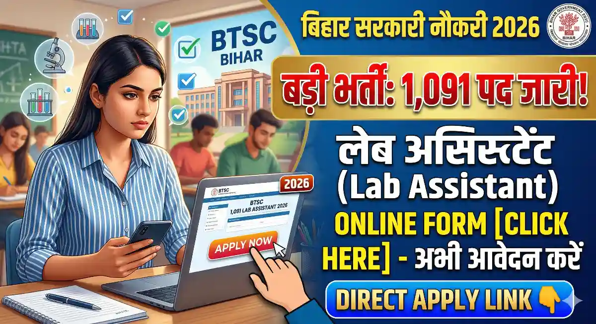 BTSC Lab Assistant Vacancy 2026 Online Form