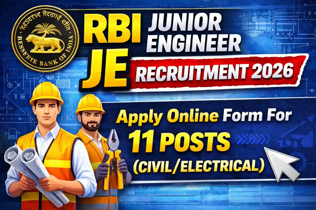 RBI Junior Engineer JE Recruitment 2026 Apply Online Form