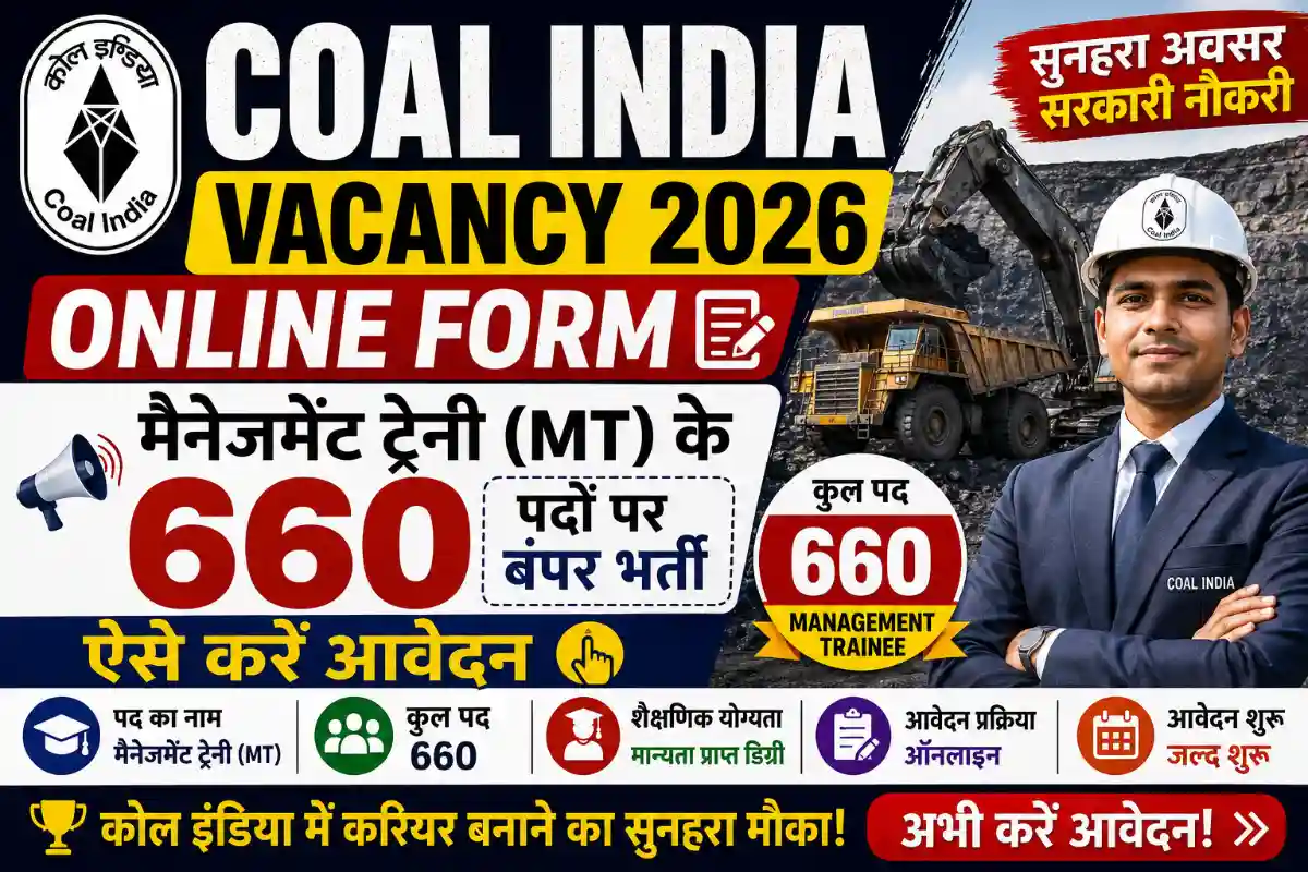 Coal India Vacancy 2026 Online Form