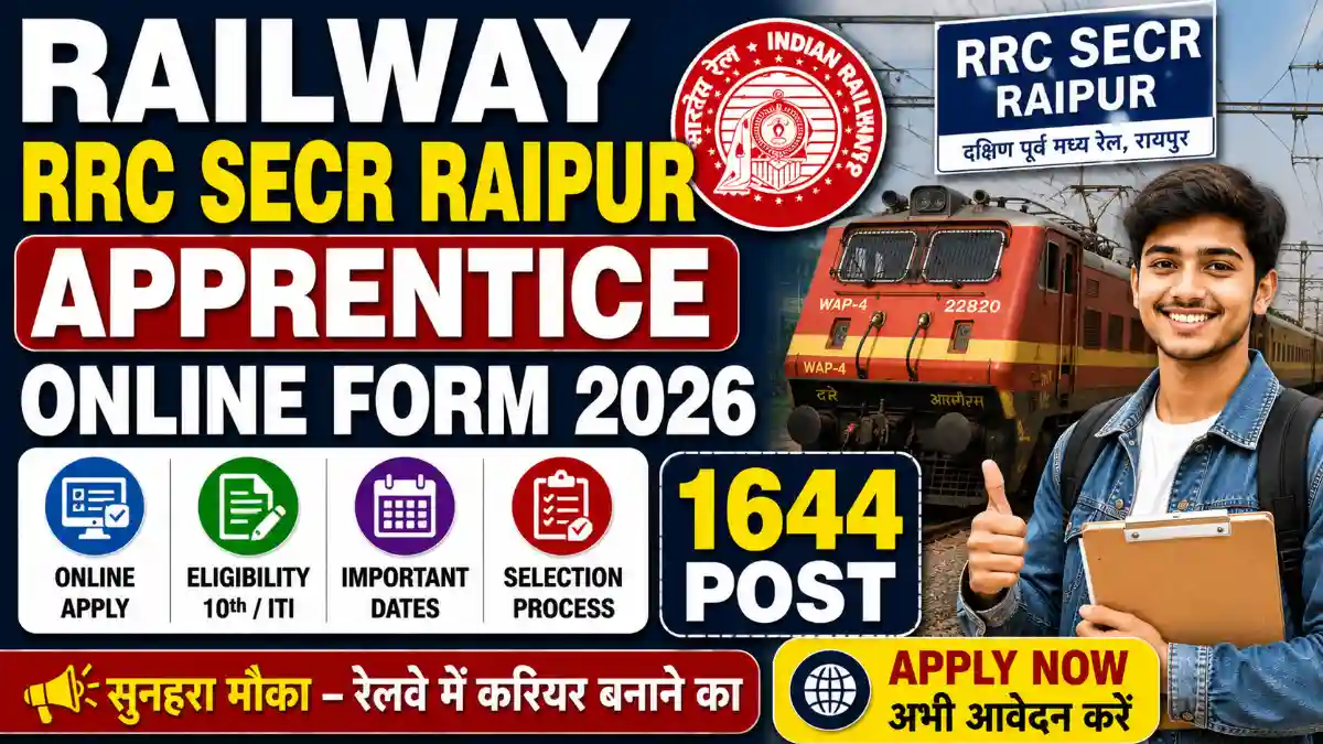 Railway RRC SECR Raipur Apprentice Online Form 2026