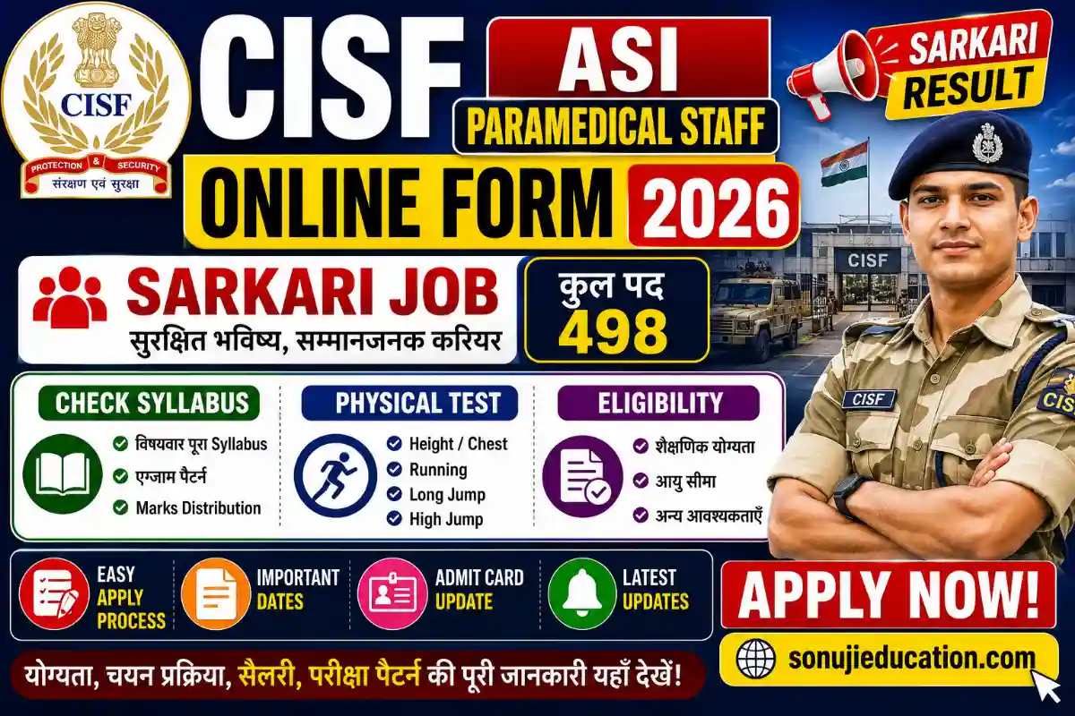 CISF ASI Paramedical Staff Online Form 2026