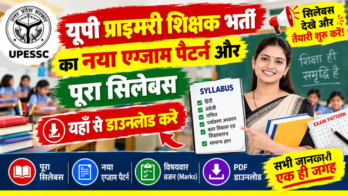 UPESSC PRT Syllabus 2026 in Hindi