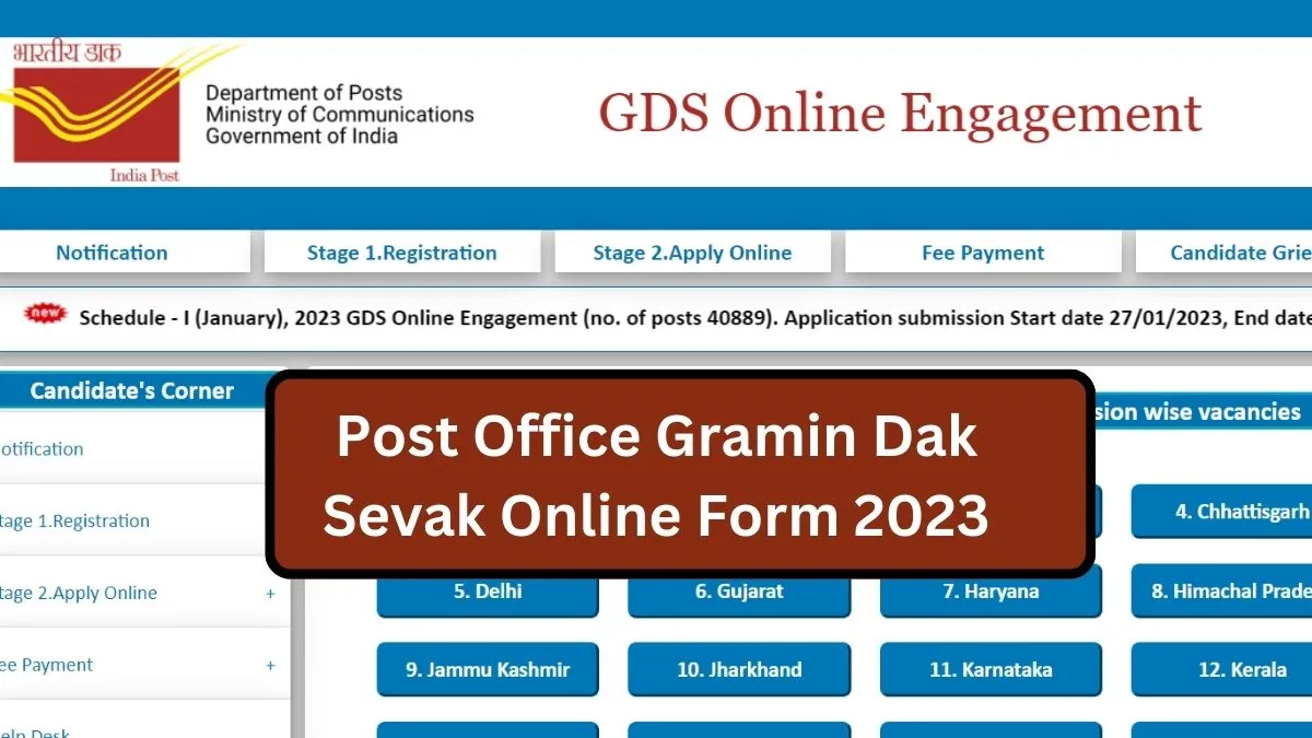 Gramin Dak Sevak 2023 GDS new Notification, Salary, Vacancy details, Last date, Apply Online indiapostgdsonline.gov.in @sonujieducation 1 Gramin Dak Sevak 2023