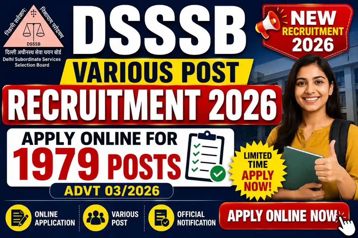 DSSSB Various Post Recruitment 2026 Online Form