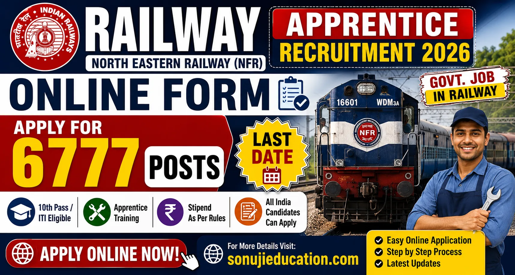 Railway NFR Apprentice Recruitment 2026 Online Form