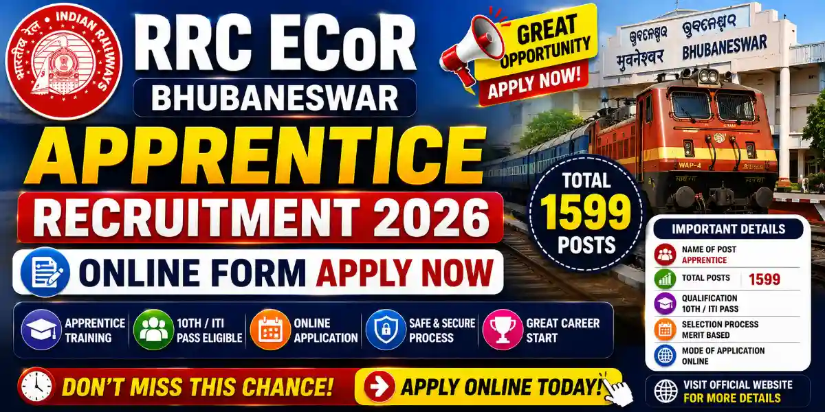 RRC ECoR Bhubaneswar Apprentice Recruitment 2026 Online Form